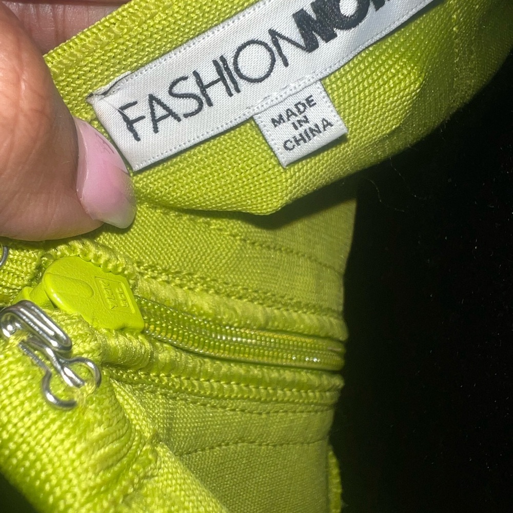 FashionNova lime green bandage dress - Picture 3 of 5
